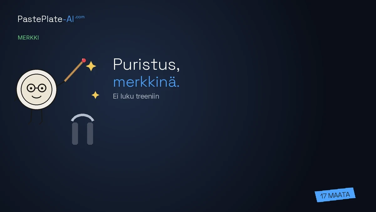 Maskotti vasemmalla käsipuristimen kanssa, otsikko oikealla, sininen tunniste 17 maata.