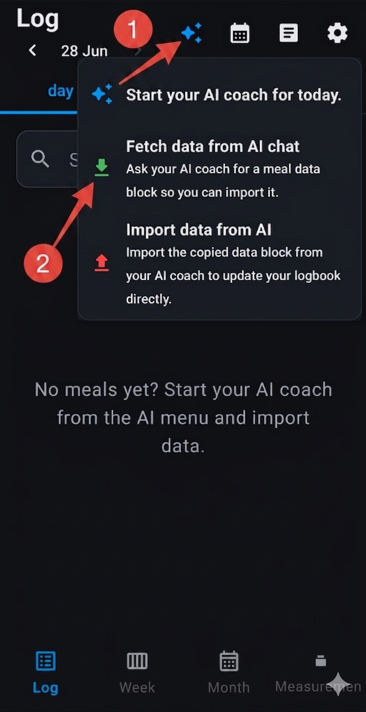 AI menu: Fetch data from AI chat.