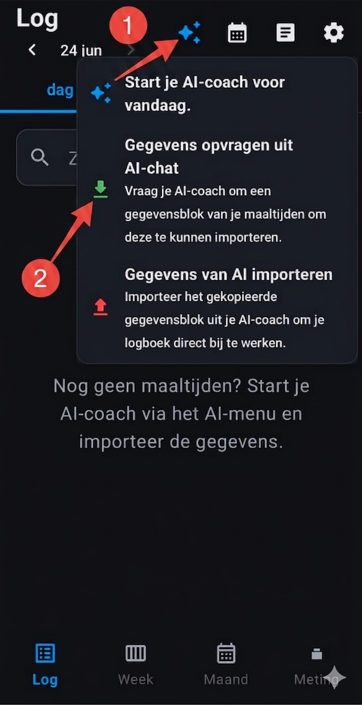 AI-menu: Gegevens opvragen uit AI-chat.